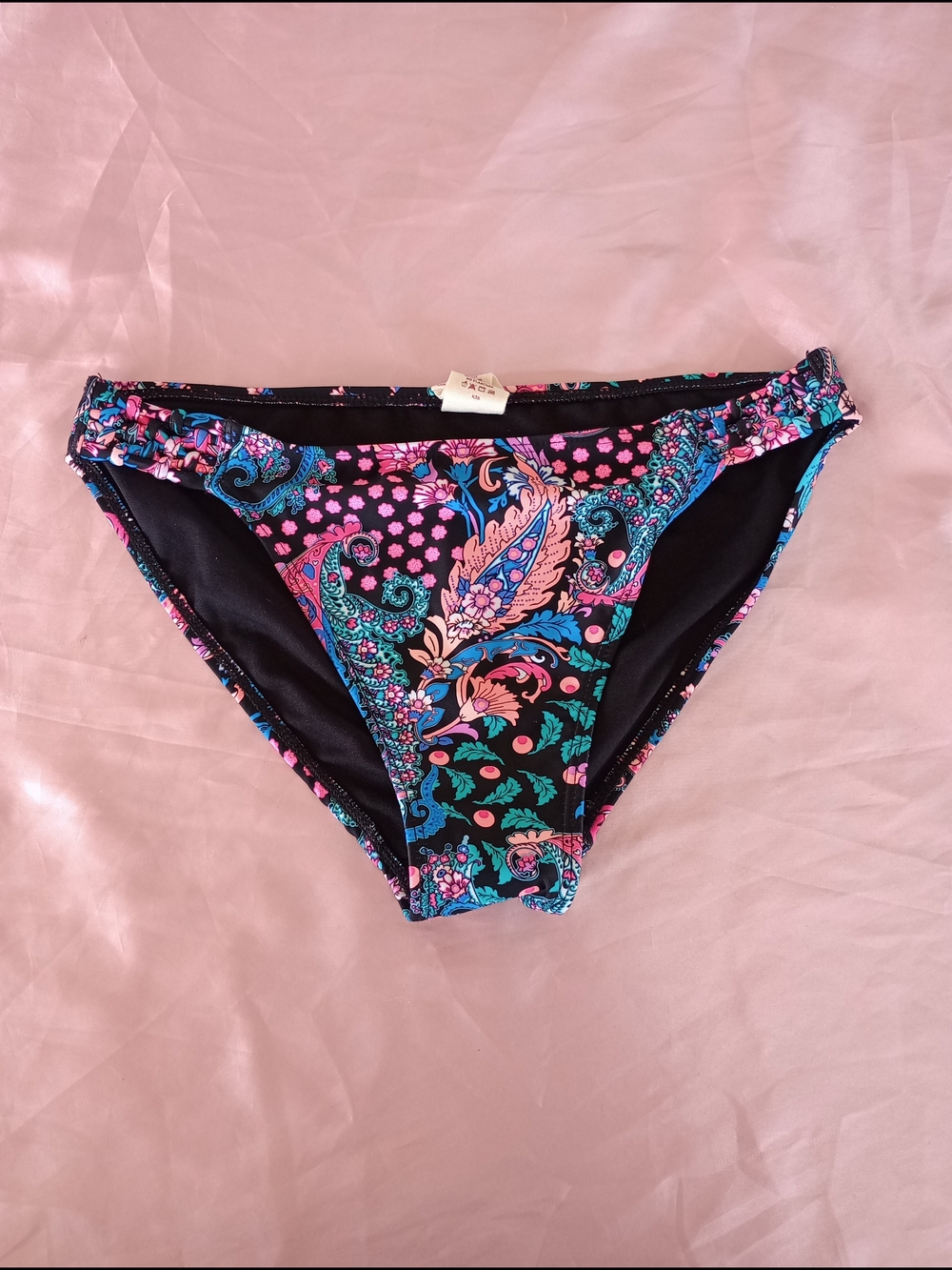OP Floral Paisley Bikini Bottoms in Black, Pink & Blue Sz. S(3-5)
